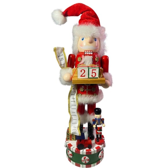 Christmas Nutcracker Santa Music Box w/Changeable Christmas Countdown Holder 16” - Picture 2 of 12